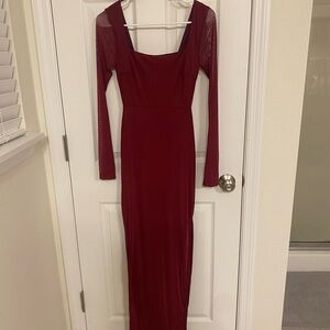 Windsor Deep Red Long Sleeve Dress